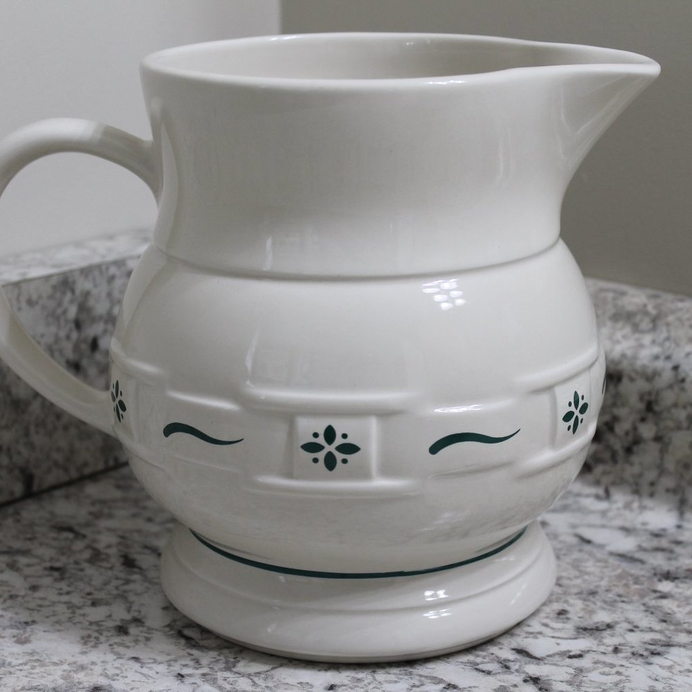 Longaberger Large Milk Pitcher Vitrified Pottery